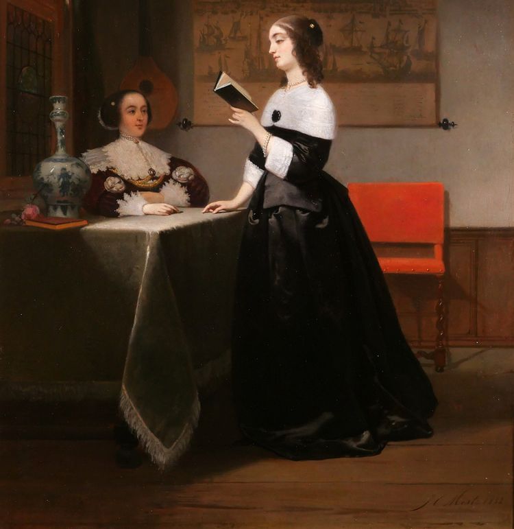 Johannes Cornelis Mertz 1819-1891 Reading the Letter, painting, 1858 Netherlands, Vermeer
