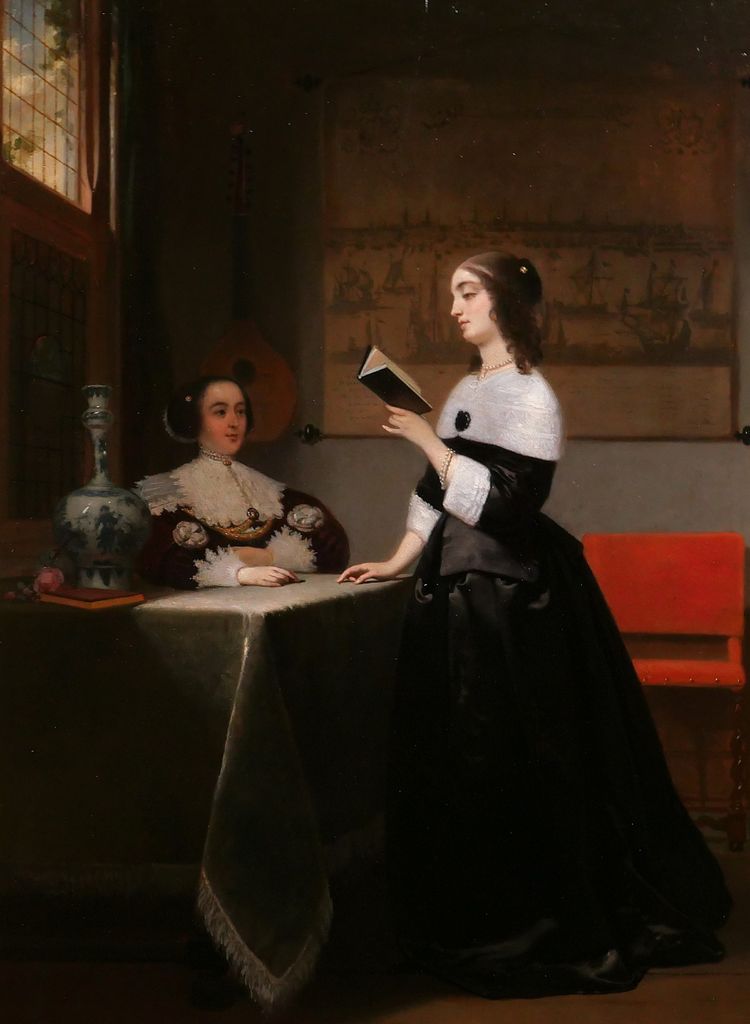 Johannes Cornelis Mertz 1819-1891 Reading the Letter, painting, 1858 Netherlands, Vermeer