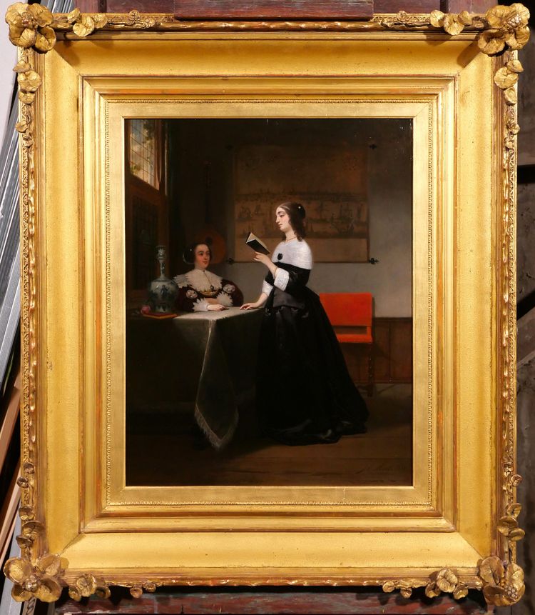 Johannes Cornelis Mertz 1819-1891 Reading the Letter, painting, 1858 Netherlands, Vermeer