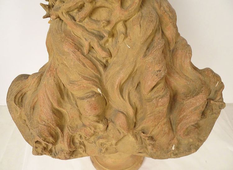 Busto scultoreo di Cristo coronato di spine J.-B. Clésinger terracotta 61 cm XIX secolo