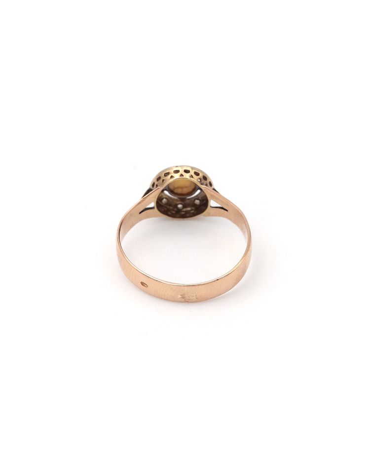 Bague souvenir dent de lait en or 18 karats et platine, bague dent de lait, bague ancienne
