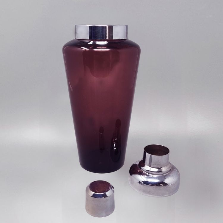 Superbe shaker violet des années 1970 en verre de Murano. Fabriqué en Italie.