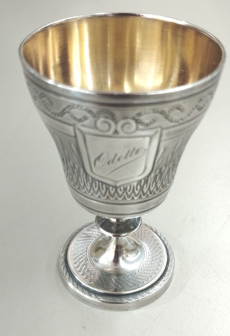 Egg cup in silver neck brace Goldsmith Lavallée XIX