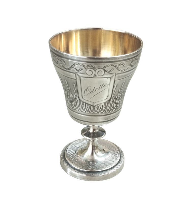 Egg cup in silver neck brace Goldsmith Lavallée XIX