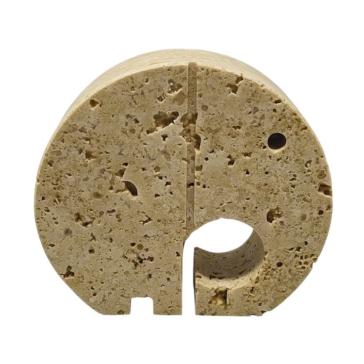Sculpture originale d'éléphant en travertin des années 1970 par Enzo Mari pour F.lli Mannelli
