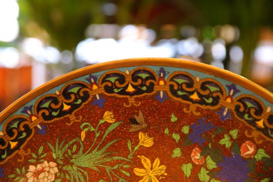 Plat Chinois En émail Cloisonné d'époque XIXème Siècle