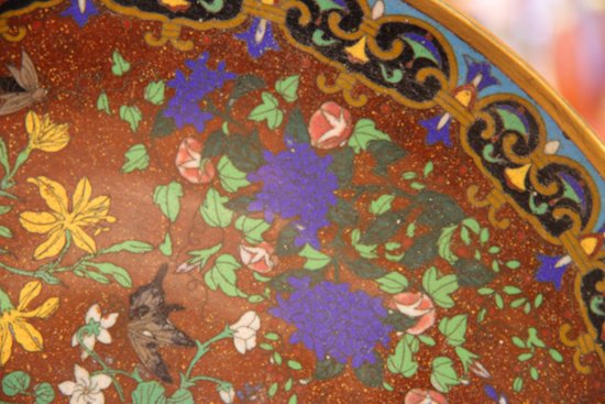 Plat Chinois En émail Cloisonné d'époque XIXème Siècle
