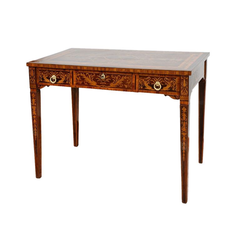 Bureau avec chaise ancienne Louis XVI, Lombardie, XVIIIe siècle.