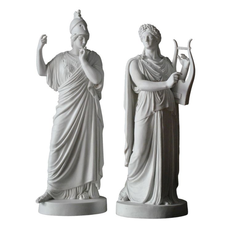 Pair of neoclassical biscuit statuettes
