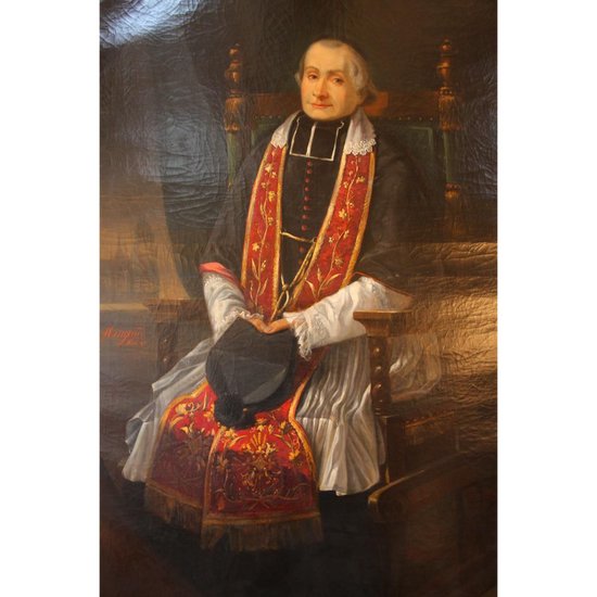 An Oil On Canvas Dated 1890 Depicting A Priest