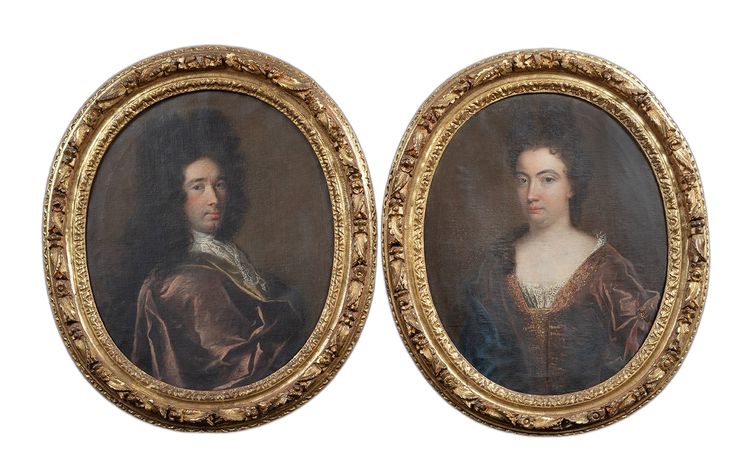 Paire de Tableau anciennes huile sur toile Epoque XVIIIe siècle. France