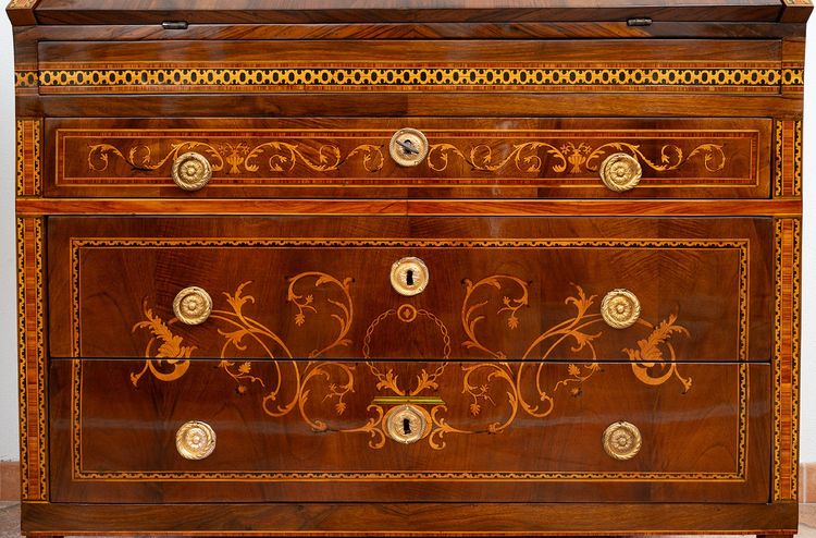 Bureau ancienne Louis XVI, Lombardie (Italie) 18siècle.