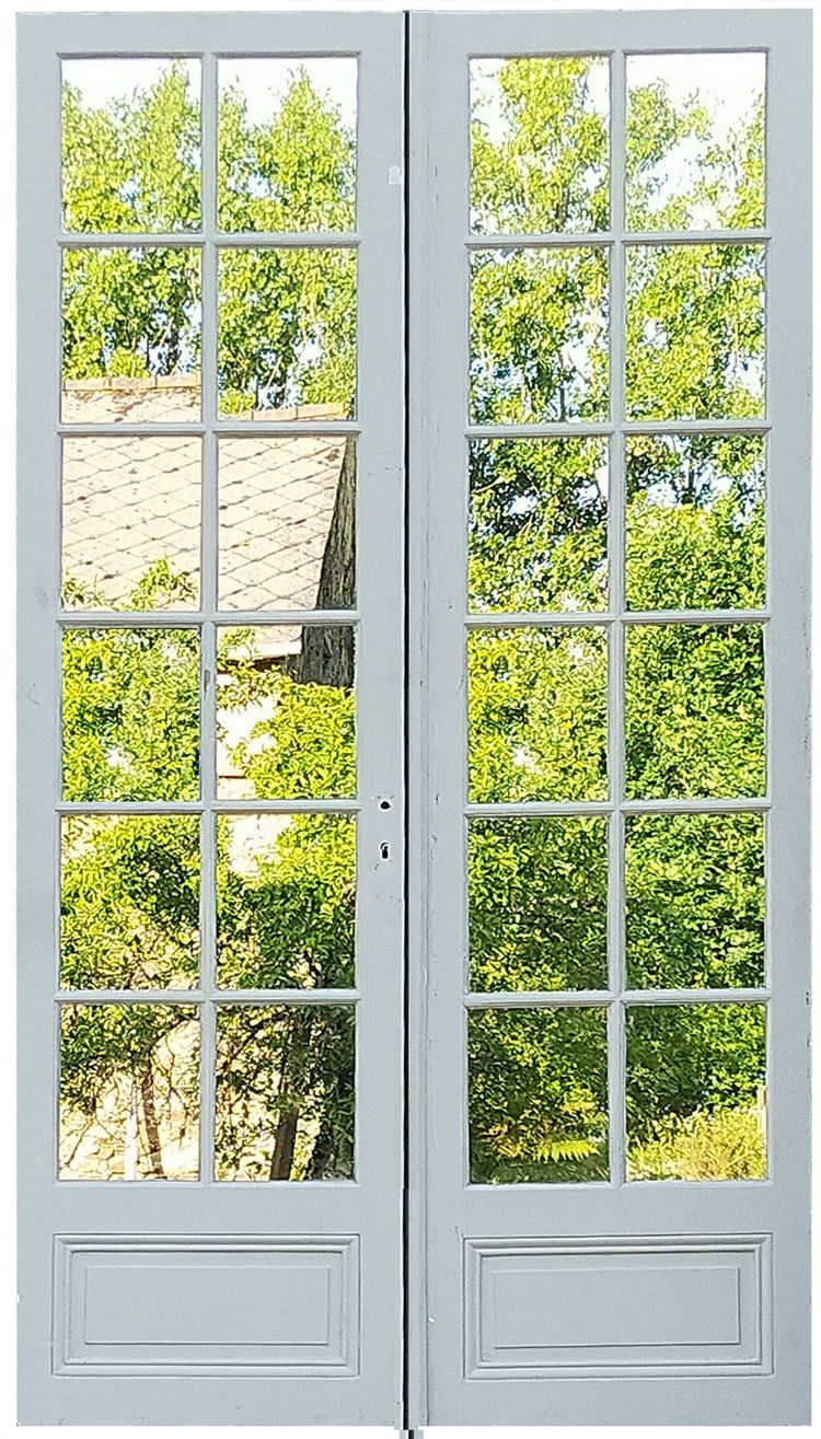 doppelte tür alt haussmann spiegeleffekt lichter und reflektionen
