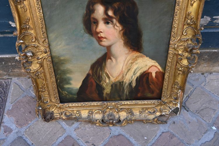 portrait de l école anglaise du XVIII dans cadre d époque