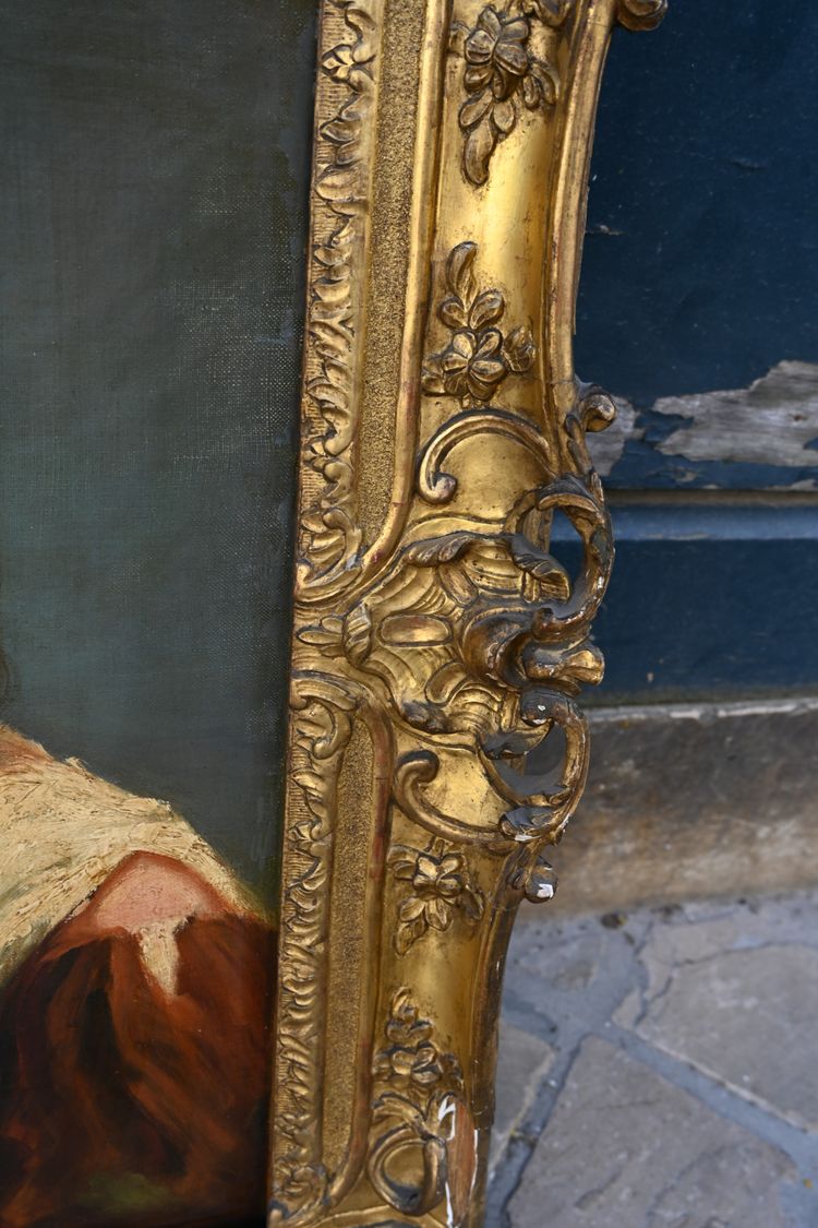 portrait de l école anglaise du XVIII dans cadre d époque