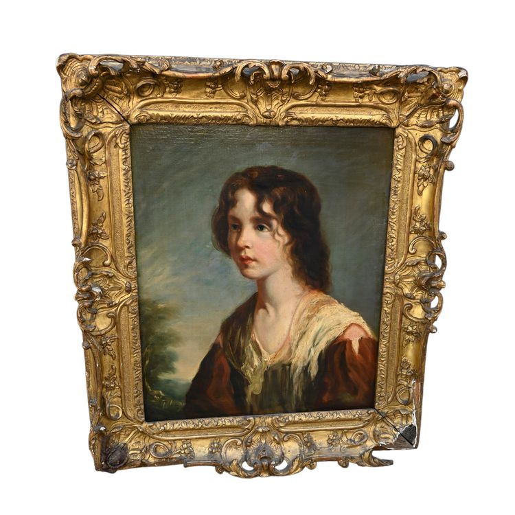 portrait de l école anglaise du XVIII dans cadre d époque
