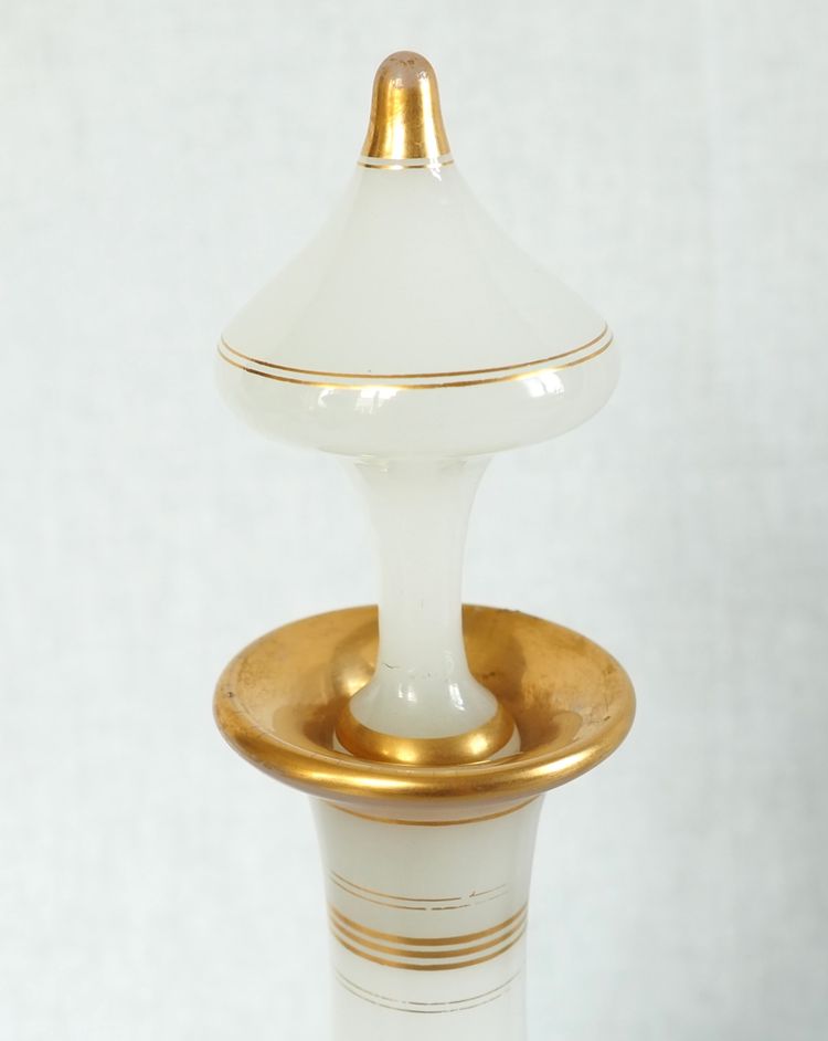Baccarat - gilded and enameled opaline night service, Napoleon III period, circa 1860