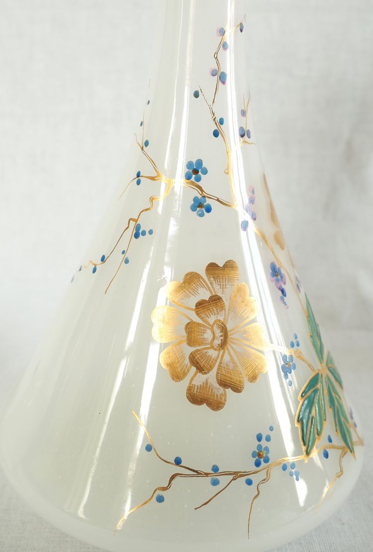 Baccarat - gilded and enameled opaline night service, Napoleon III period, circa 1860