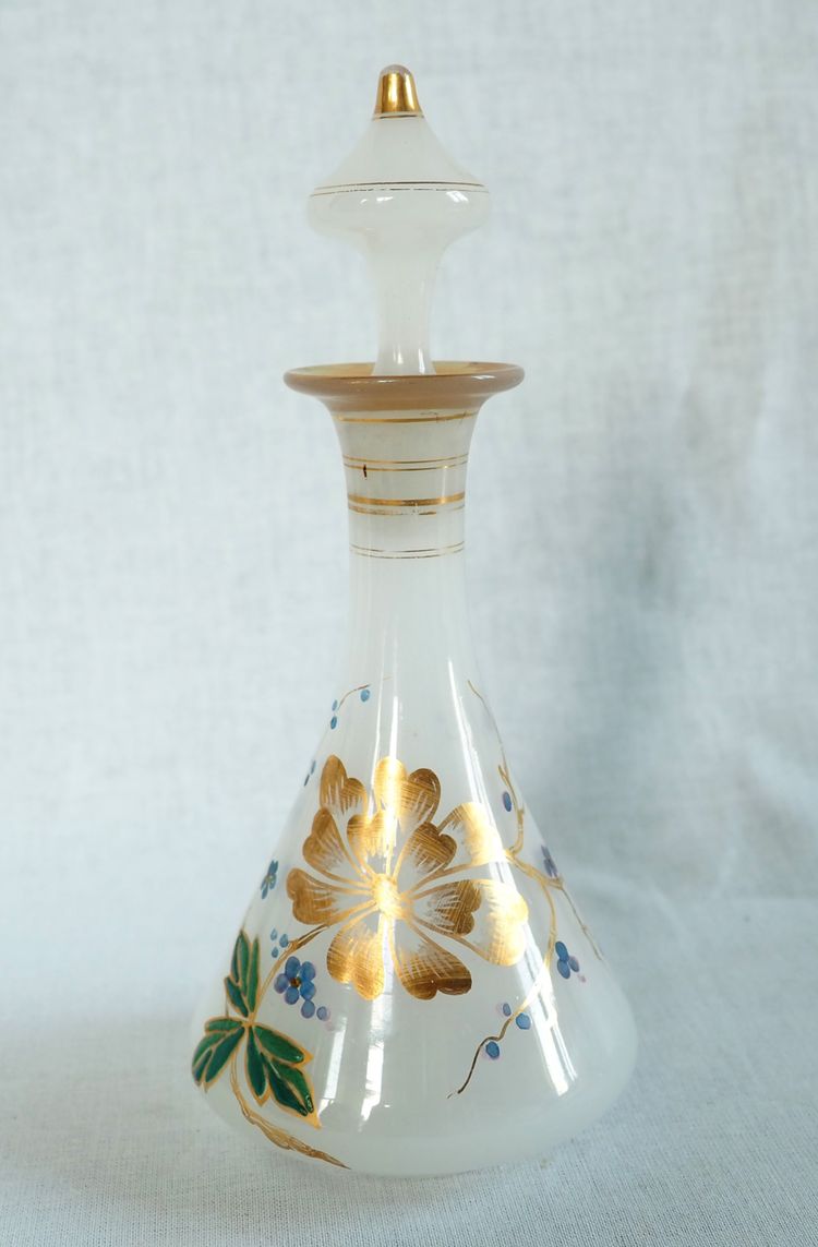 Baccarat - gilded and enameled opaline night service, Napoleon III period, circa 1860
