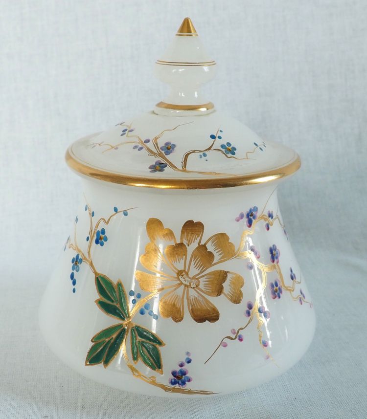 Baccarat - gilded and enameled opaline night service, Napoleon III period, circa 1860