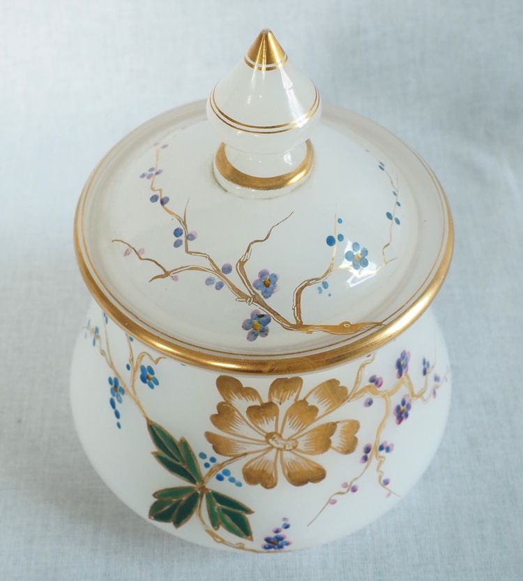 Baccarat - gilded and enameled opaline night service, Napoleon III period, circa 1860