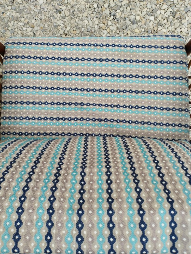 Coppia di poltrone, due, 2 poltrone vintage in rattan con seduta imbottita