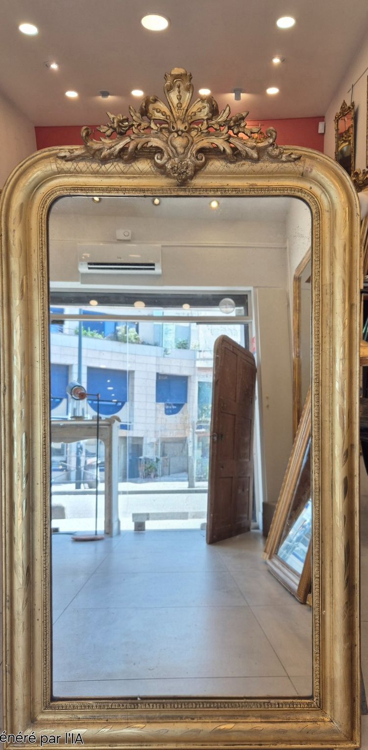 Louis Philippe gilded cartouche mirror