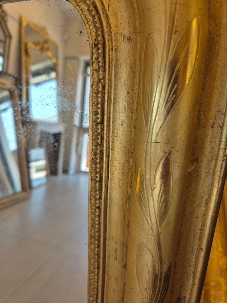 Louis Philippe gilded cartouche mirror