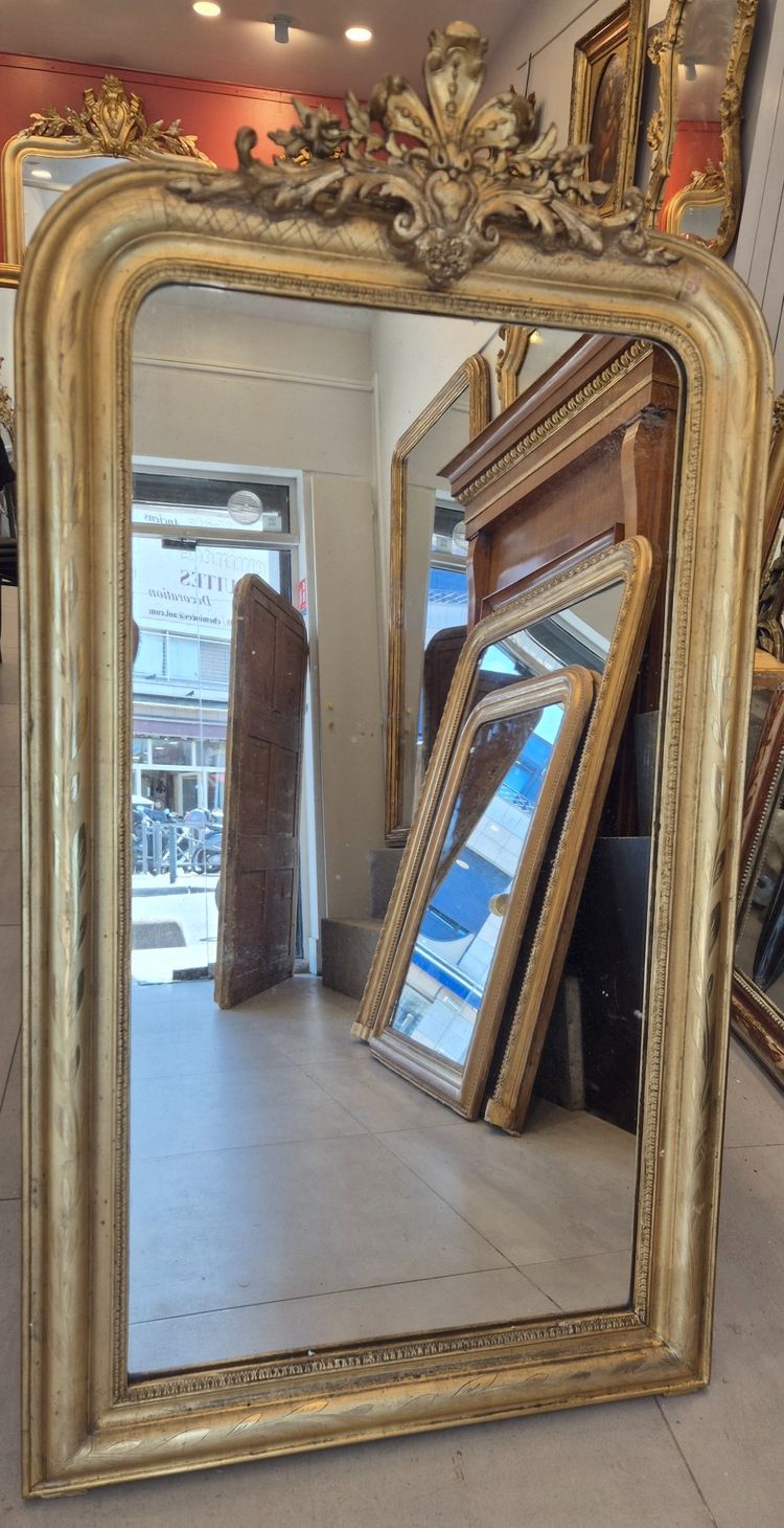 Louis Philippe gilded cartouche mirror