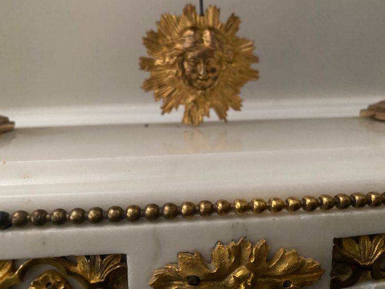 Marble and gild bronze portico clock circa 1780