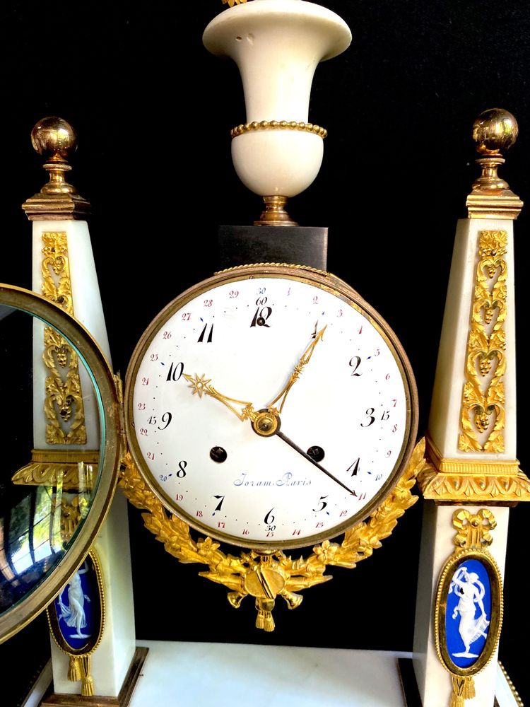 Marble and gild bronze portico clock circa 1780