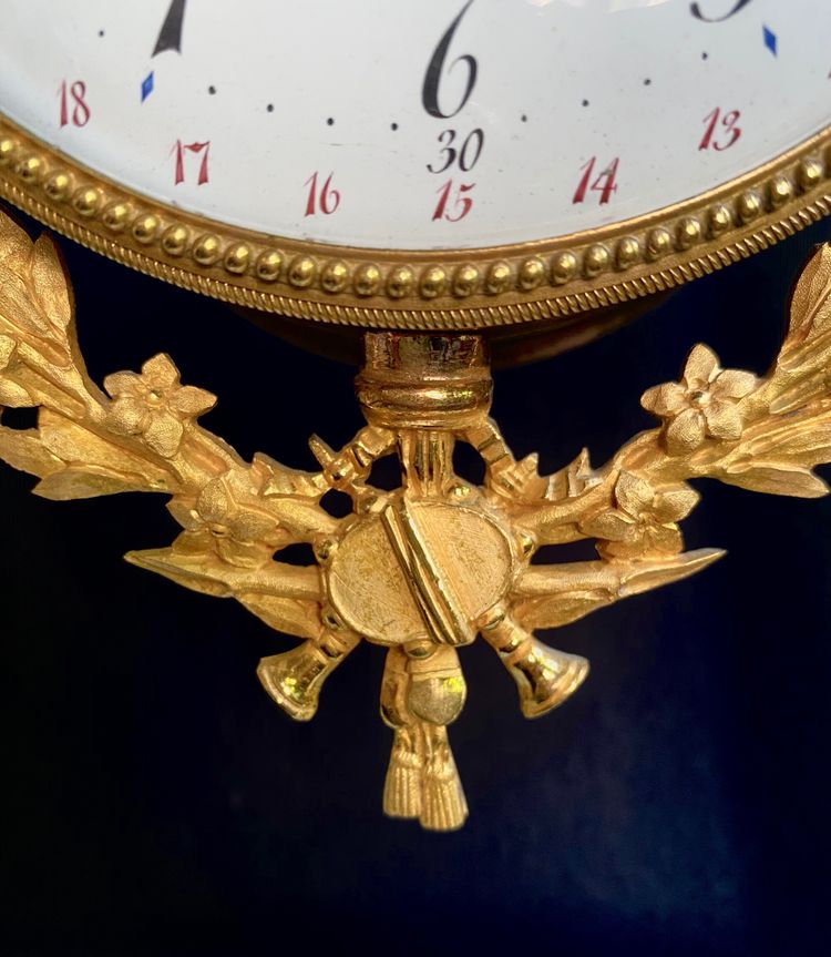 Marble and gild bronze portico clock circa 1780