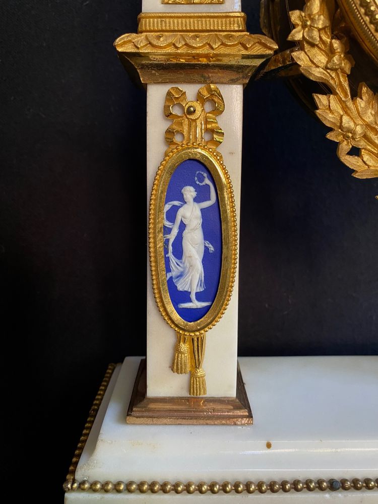 Marble and gild bronze portico clock circa 1780