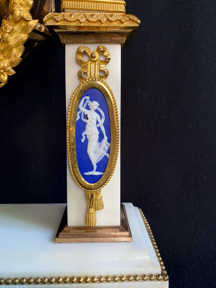 Marble and gild bronze portico clock circa 1780
