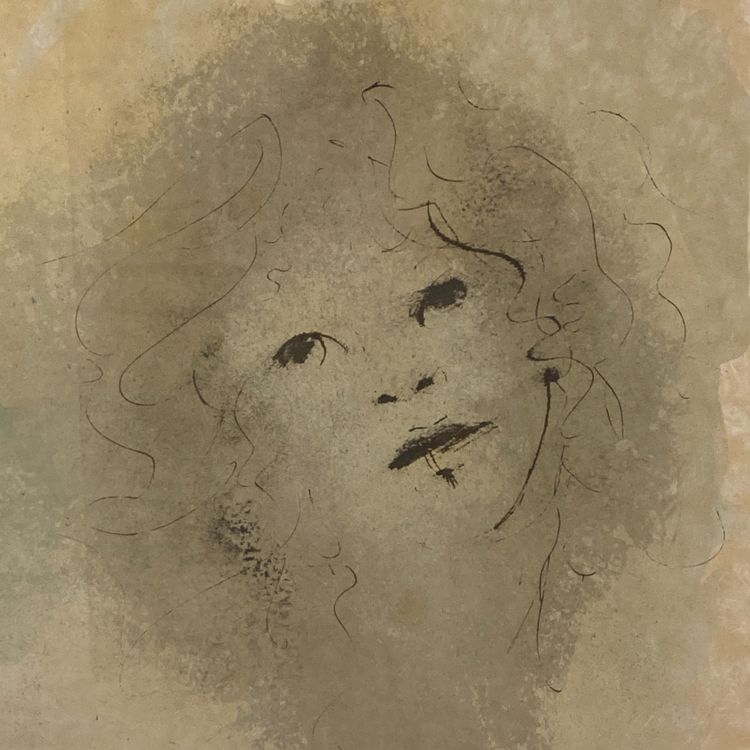 Leonor FINI zwei Kindergesichter Lithografie