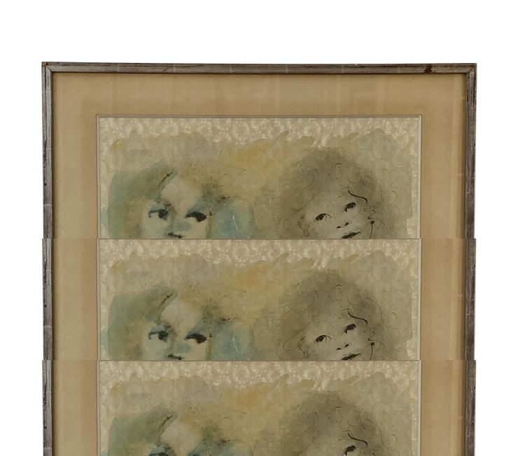 Leonor FINI zwei Kindergesichter Lithografie