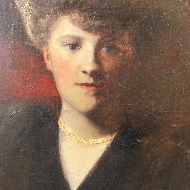 Huile sur toile portrait de femme