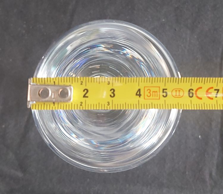 Set of crystal glasses, blue drop at the top of the leg.