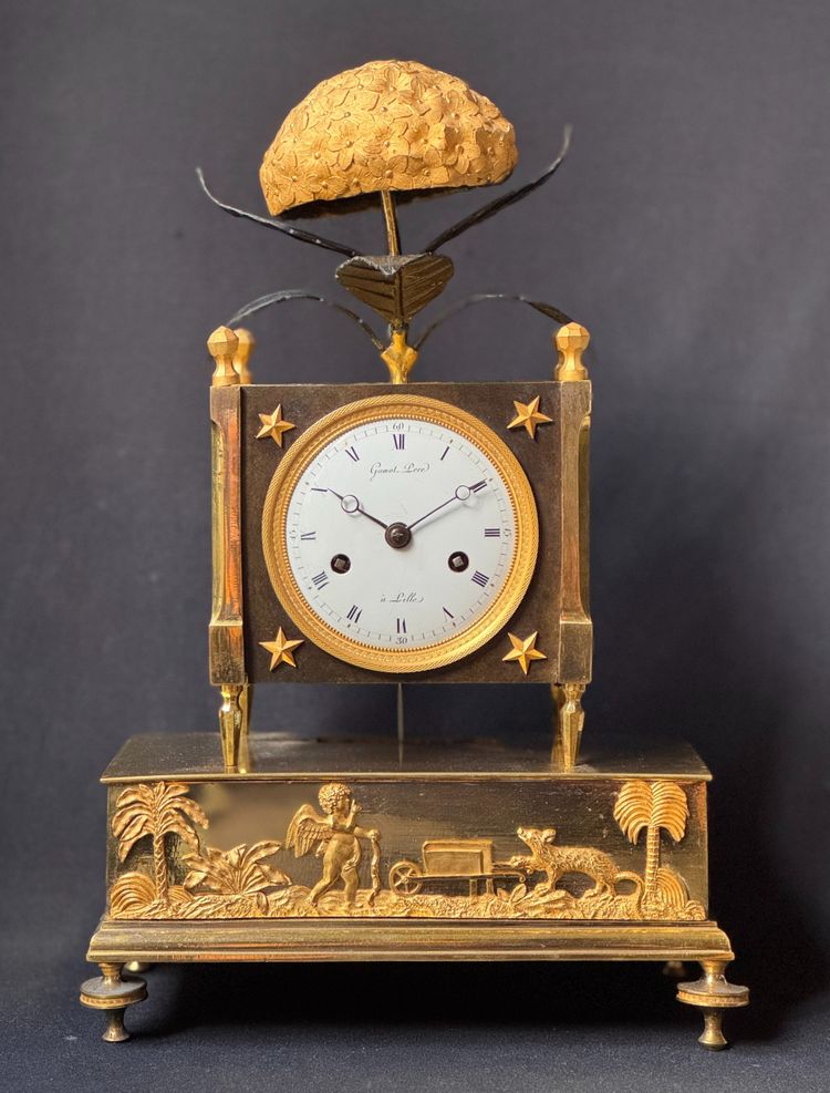 Gilt bronze Hydrangea clock - Empire period