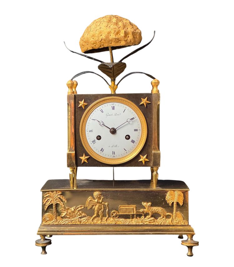 Gilt bronze Hydrangea clock - Empire period