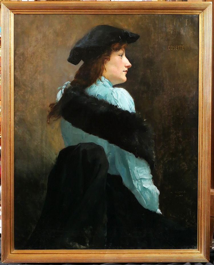Alfred-Marie MISARD 1875-1914 Portrait de femme, tableau, 1903, impressionnisme Art Nouveau