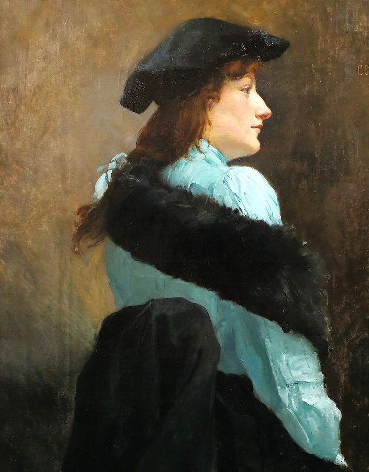 Alfred-Marie MISARD 1875-1914 Portrait de femme, tableau, 1903, impressionnisme Art Nouveau