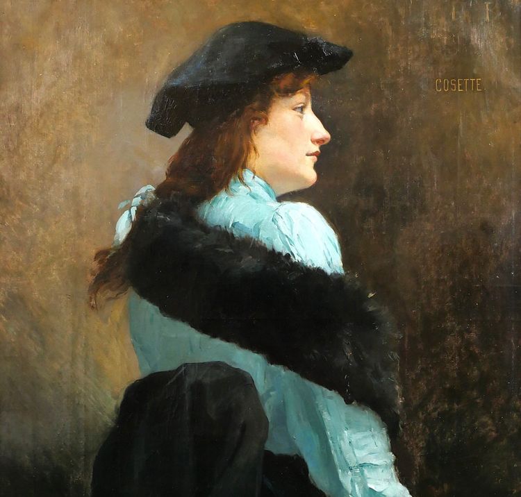 Alfred-Marie MISARD 1875-1914 Portrait de femme, tableau, 1903, impressionnisme Art Nouveau