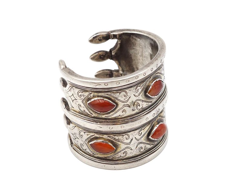Bracciale turkmeno in argento sterling