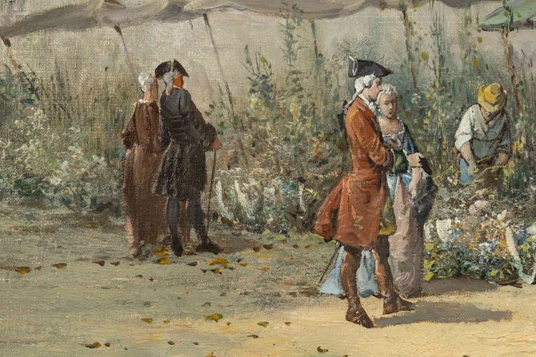 Coppia di dipinti, olio su tela fine XIX secolo