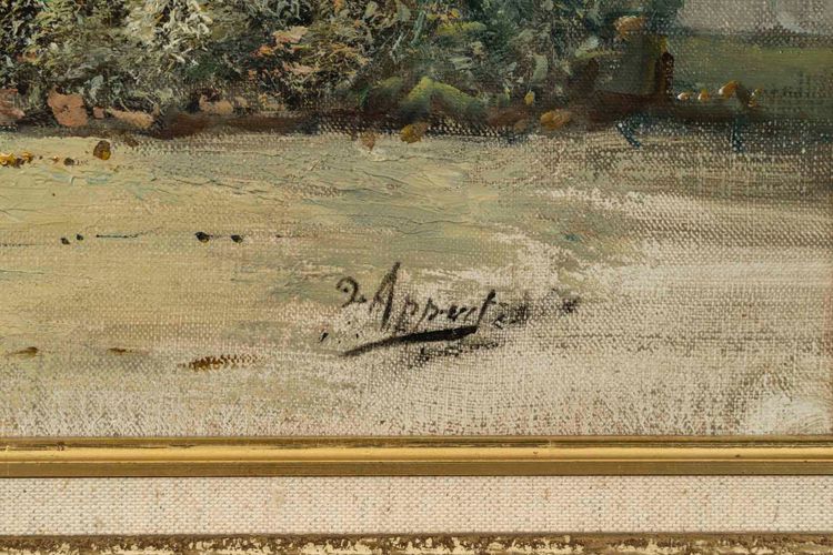 Coppia di dipinti, olio su tela fine XIX secolo