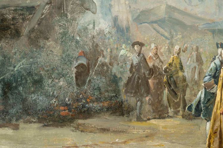 Coppia di dipinti, olio su tela fine XIX secolo