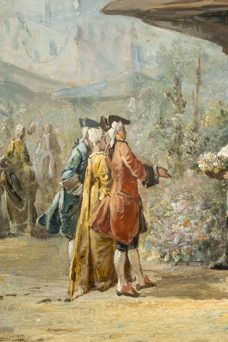 Coppia di dipinti, olio su tela fine XIX secolo