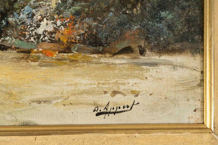 Coppia di dipinti, olio su tela fine XIX secolo