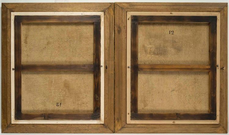 Coppia di dipinti, olio su tela fine XIX secolo